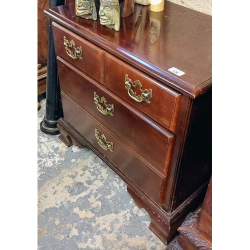 236 - Neat Mahogany 2 Drawer Chest with Brass Handles 