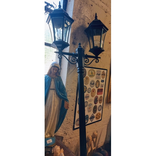 238 - Double Lantern Metal Pillar Light - C. 270cm H