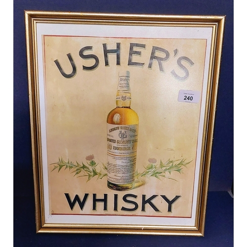 240 - Usher's Whisky Framed Advertising Print