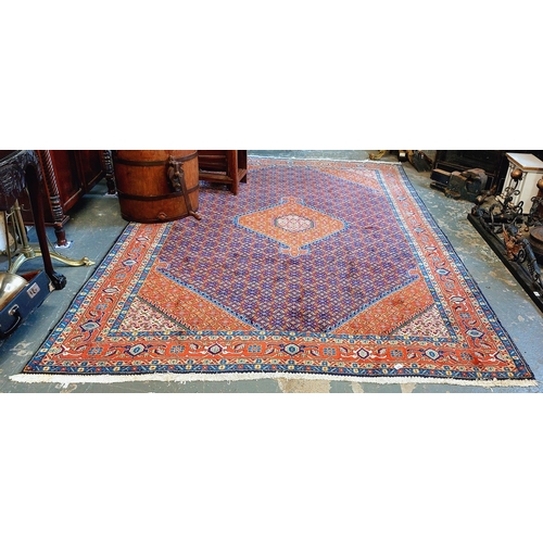 269 - Red & Blue Hand Knotted Iranian Rug - C. 307cm x 204cm