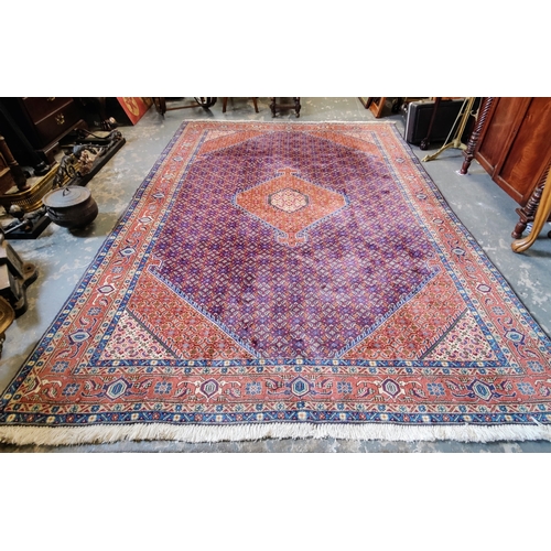 269 - Red & Blue Hand Knotted Iranian Rug - C. 307cm x 204cm