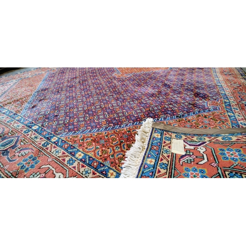 269 - Red & Blue Hand Knotted Iranian Rug - C. 307cm x 204cm