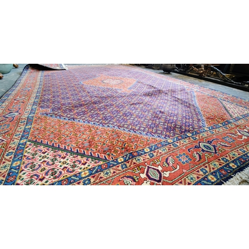 269 - Red & Blue Hand Knotted Iranian Rug - C. 307cm x 204cm