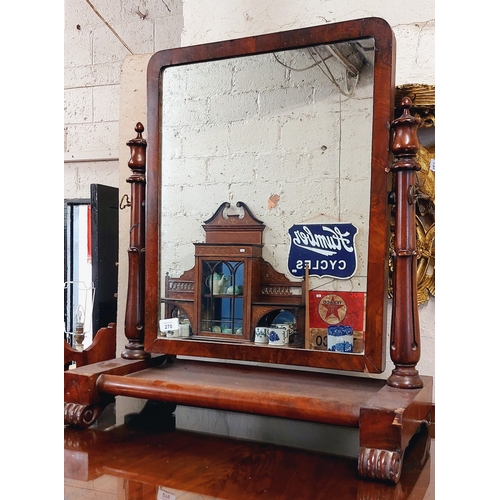 270 - Rosewood Veneer Crutch Mirror