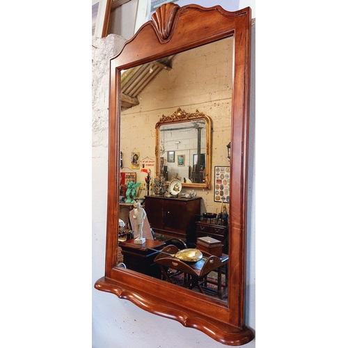 297 - Mahogany Console Table and Mirror, on Paw Feet with Scallop Detail Drawer - C. 96cm W x 44cm D x 75c... 