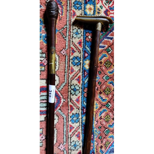 312 - Regency Gun Gleaner & a Walking Cane