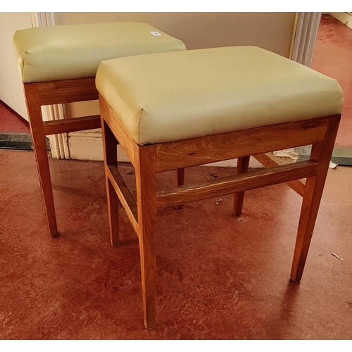 968 - Pair of Leather Top Padded Stools