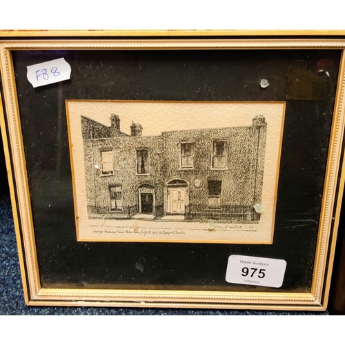 975 - Neat Framed Print of George Bernard Shaw's House & Framed Country Scene