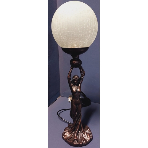 14 - 2 Lamps including Bronzed Woodpecker on Marble Base