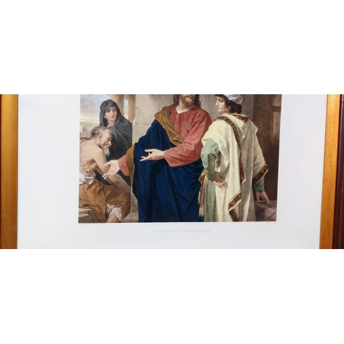 41 - Highly Carved Frame Biblical Scene - C. 106cm W x 94cm H