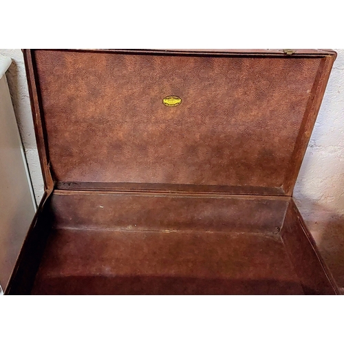 42 - Vintage Leather Suitcase - W. Jeffrey & Co. Belfast