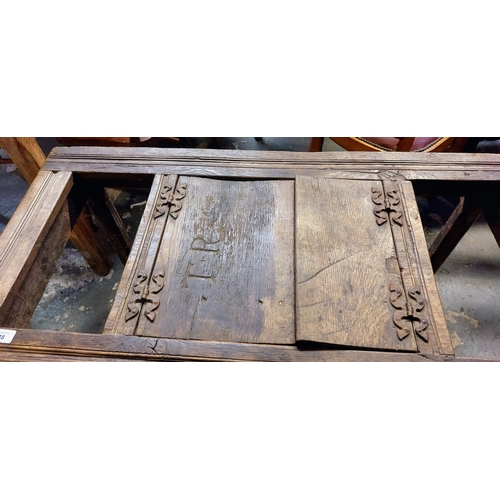 48 - C. 18th Century Oak Bible Box Stand - C. 107cm W x 54cm D x 67cm H
