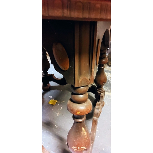 62 - Octagonal Mahogany Occasional Table with Interesting Tudor Style Base - C.81cm W x 75cm H