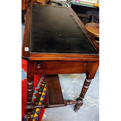 69 - Mahogany Leather Top Writing Desk with2 Drawers and a Flat Stretcher Base - C. 108cm W x 54cm D x 68... 