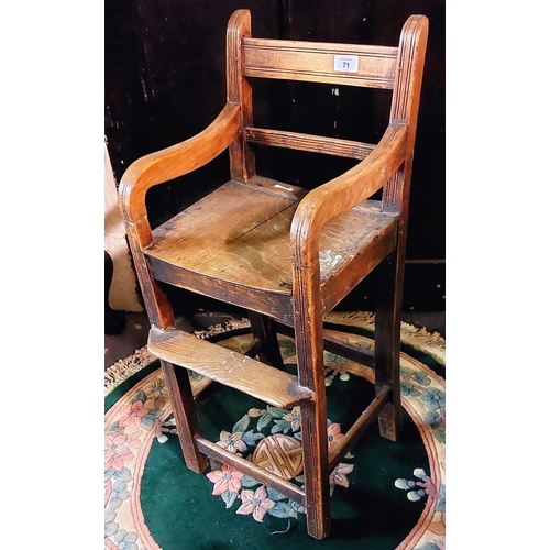 71 - Victorian Oak Childs High Chair
