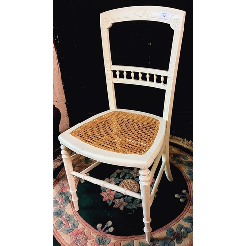 72 - Painted Wicker Seat Chair