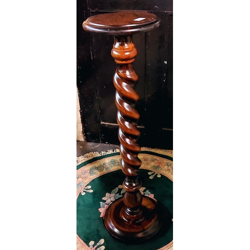 93 - Tall Barley Twist Torchere Stand - C. 92cm H