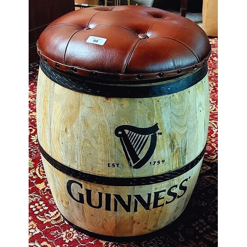 98 - Deep Button Leather Top (Removable) Guinness Cooper Barrell Seat