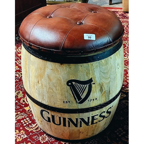 99 - Deep Button Leather Top (Removable) Guinness Cooper Barrell Seat