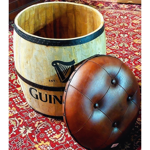 99 - Deep Button Leather Top (Removable) Guinness Cooper Barrell Seat