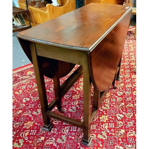 110 - D-End Drop Leaf Gate Leg Table - C. 100cm W x 40cm D x 73cm H