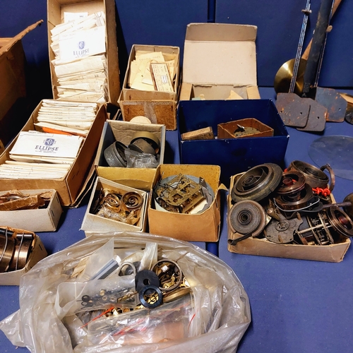 148 - Large Box of Watchmakers Parts inc Glass, Springs, Wheels etc - Ex Ganter Brothers