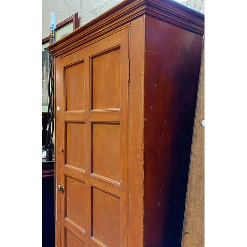 151 - Victorian Pine Panelled Door Pantry Cupboard - C. 197cm H x 82cm W x 42cm D