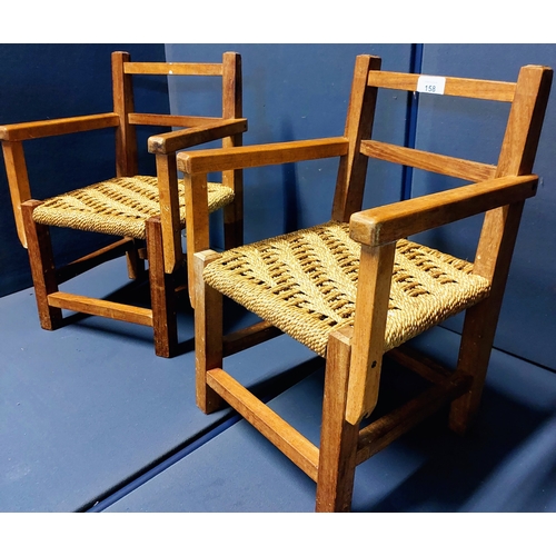 158 - Pair of Children's Rush Seat Armchairs