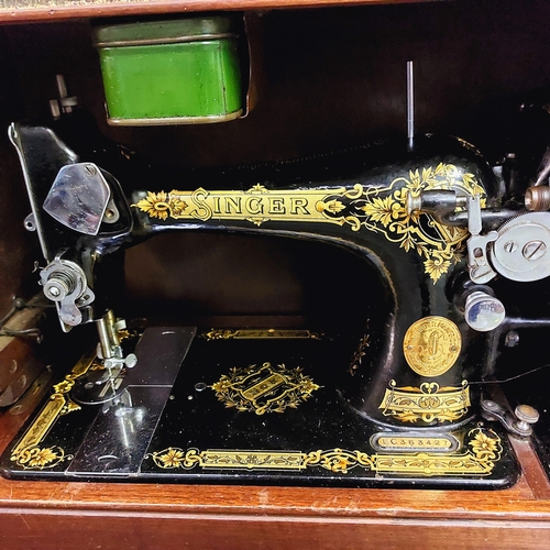 161 - Cased Singer Sewing Machine