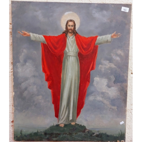 165 - Biblical Scene on Canvas - C. 77cm H x 63cm W