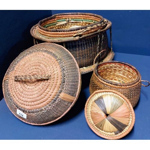 170 - 2 Weaved Baskets inc Arklow 2 Place Tea Set