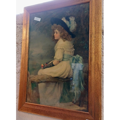 172 - Gilt Framed Print of Victorian Girl
