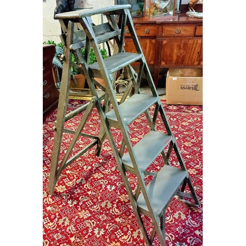 173 - Vintage 5 Step Wooden Step Ladder