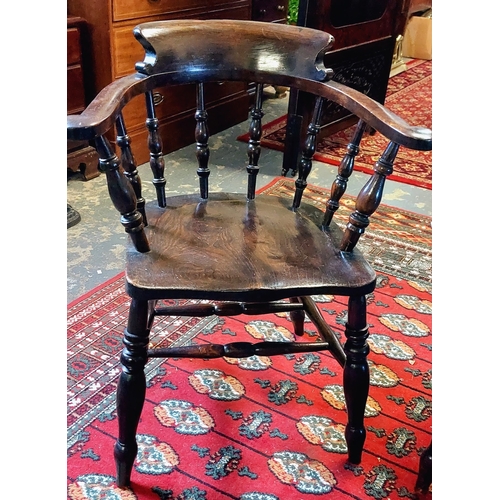 236 - Pair of 19th Century Captains Armchairs - Stamped H.W.