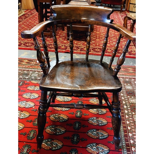 236 - Pair of 19th Century Captains Armchairs - Stamped H.W.