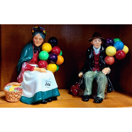 244 - Royal Doulton Balloon Seller Gent & Lady Figures