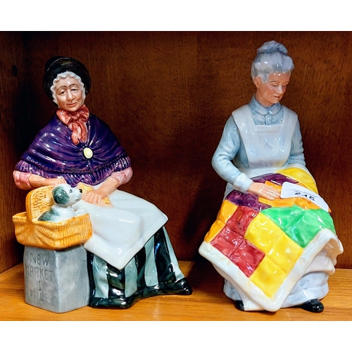 245 - 2 Royal Doulton Quilting Lady Figures