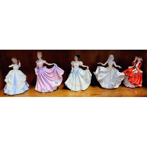 246 - 5 Royal Doulton Ball Gown Figurines