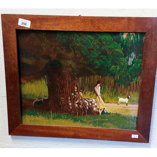 250 - Jim Monaghan 1981 Signed Oil on Board Country Scene - C.50cm W x 40cm H - Jim Monaghan was the Offic... 