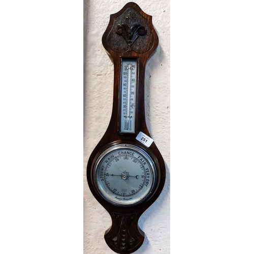 251 - Mason Dublin Neat Size Barometer - C. 58cm H