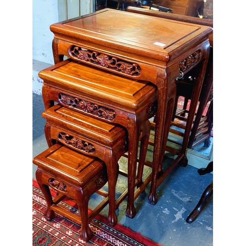 261 - Nest of 4 Carved Oriental Style Tables