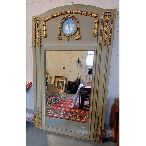 262 - 19th Century French Gilded and Painted Overmantle Mirror - C. 120cm W x 200cm H