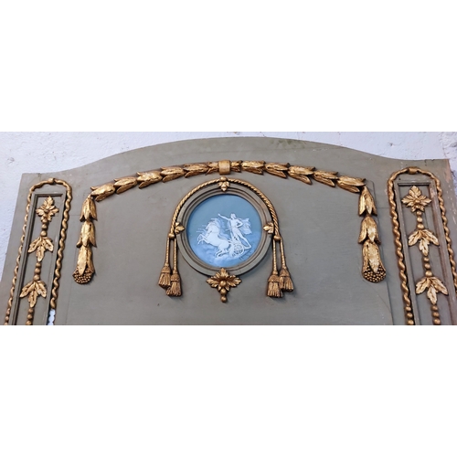 262 - 19th Century French Gilded and Painted Overmantle Mirror - C. 120cm W x 200cm H