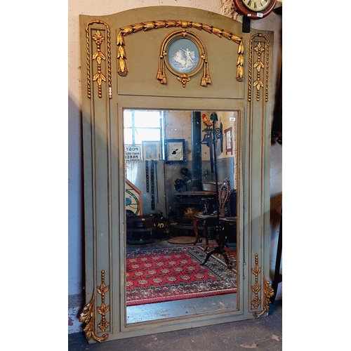 262 - 19th Century French Gilded and Painted Overmantle Mirror - C. 120cm W x 200cm H