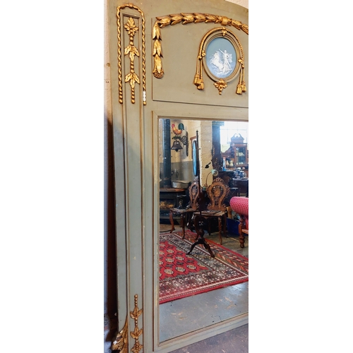 262 - 19th Century French Gilded and Painted Overmantle Mirror - C. 120cm W x 200cm H