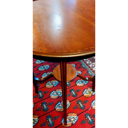268 - Inlaid Mahogany Round Occasional Table - C. 60cm W x 75cm H
