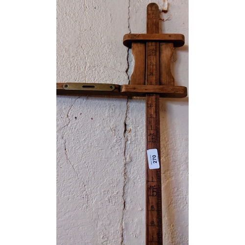 270 - Wooden Horse Measuring Stick with Brass Level