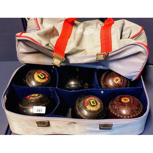 281 - 6 Bowling Balls with Carry Bag