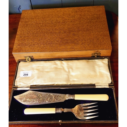 298 - Cased Fish Knife & Fork and a Cased Set of 12 Fish Knives & Forks