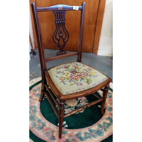 306 - Nead Size Edwardian Inlaid Mahogany Bedroom Chair